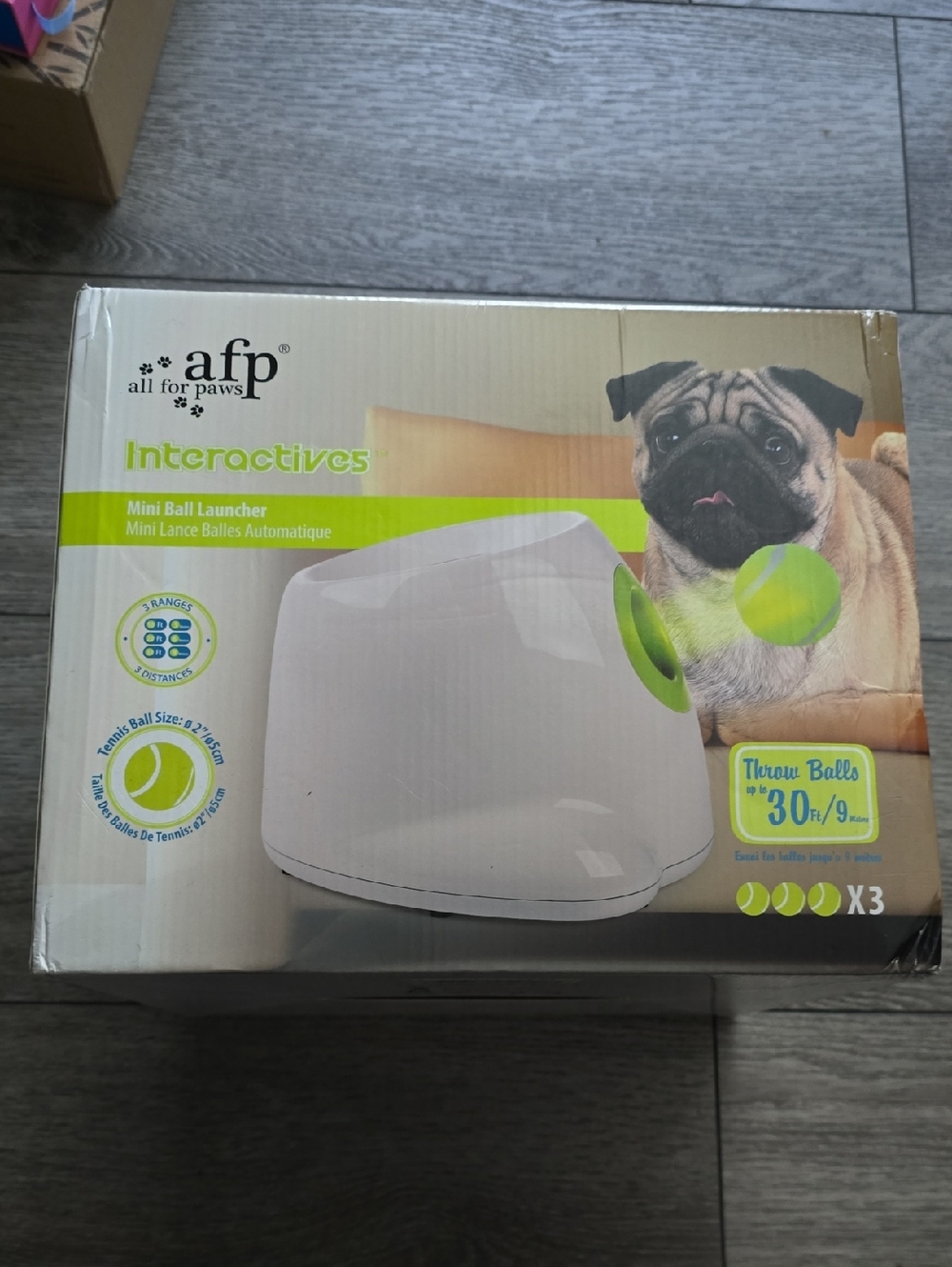 AFP All For Paws Interactive Mini Ball Launcher - White and Green
